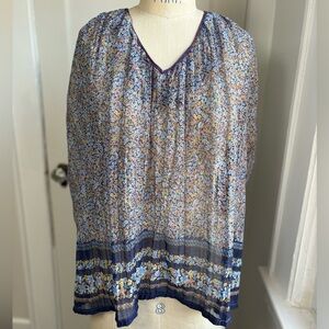 Vintage 60s/70s Floral Print Blouse